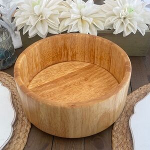 Mid century Wooden Mosaic Bowl-Natural Wood